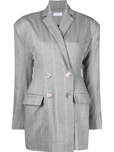 Ioana Ciolacu blazer croisé à fines rayures - Gris