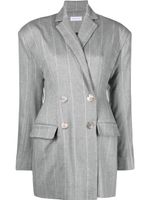 Ioana Ciolacu blazer croisé à fines rayures - Gris - thumbnail