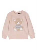 Il Gufo pull Teddy Bear à col rond - Rose - thumbnail