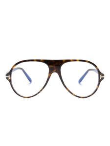 TOM FORD Eyewear lunettes de vue FT5012B en écaille à monture pilote - Marron