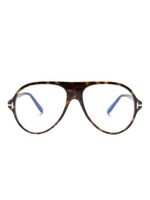 TOM FORD Eyewear lunettes de vue FT5012B en écaille à monture pilote - Marron