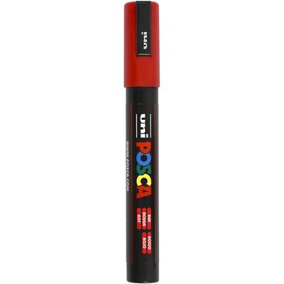 Uni-Posca Posca marker, afm pc-5m, lijndikte 2,5 mm, medium, rood, 1 stuk