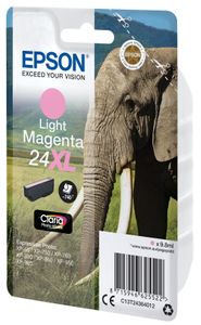 Epson Elephant Singlepack Light Magenta 24XL Claria Photo HD Ink