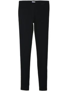 Miu Miu legging en soie à patch logo - Noir