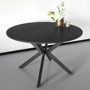 Eettafel rond visgraat Ozzy zwart 120cm ronde tafel