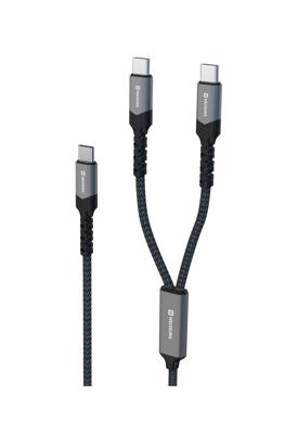 Swissten Swissten 2-in-1 USB-C Kabel - 100W Snellader - 2x USB-C - Zwart Swissten Swissten 2-in-1 USB-C Kabel - 100W Snellader - 2x USB-C - Zwart