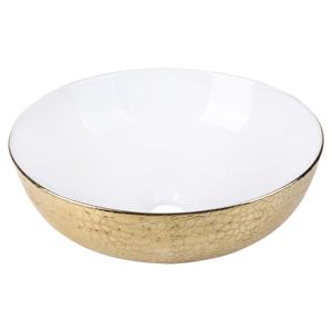 Differnz Snake wastafel keramiek | goud/wit | Ø 40 x 13.5 cm