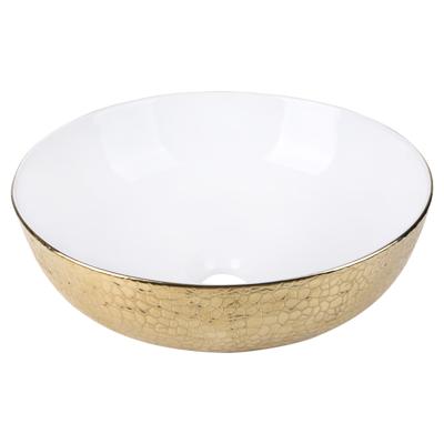 Differnz Snake wastafel keramiek | goud/wit | Ø 40 x 13.5 cm