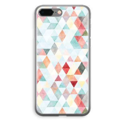 Gekleurde driehoekjes pastel: iPhone 8 Plus Transparant Hoesje