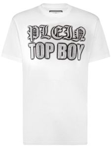 Philipp Plein t-shirt en coton à ornements en cristal - Blanc