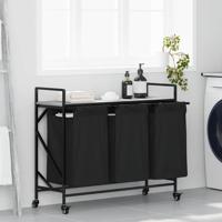 Wasmand 3 vakken met planken grijs sonoma eiken