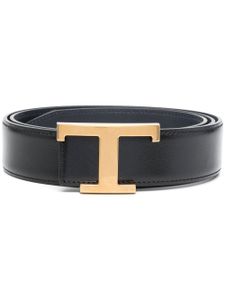 Tod's ceinture en cuir à boucle logo - Noir