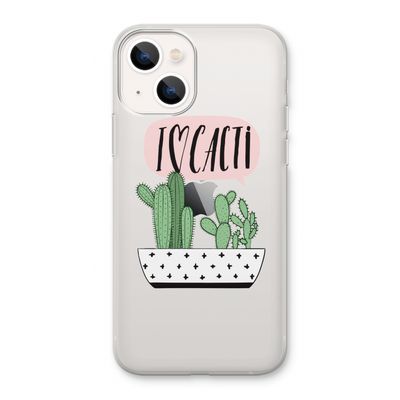 I love cacti: iPhone 13 Transparant Hoesje