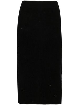 Brunello Cucinelli jupe mi-longue à sequins - Noir