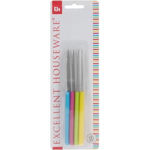 Excellent Houseware gekleurde schilmesjes - 4x stuks - 17 cm - Koken - Keukengerei