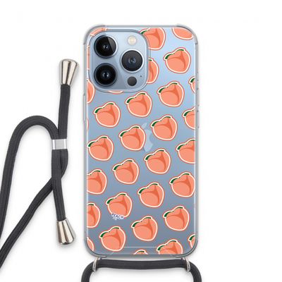 Just peachy: iPhone 13 Pro Transparant Hoesje met koord