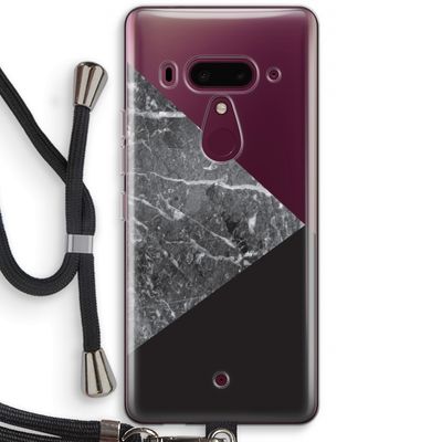 Combinatie marmer: HTC U12+ Transparant Hoesje met koord