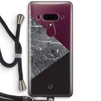 Combinatie marmer: HTC U12+ Transparant Hoesje met koord