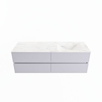 MONDIAZ VICA-DLUX 150cm badmeubel onderkast Cale 4 lades. Inbouw wastafel CLOUD rechts zonder kraangat, kleur Ostra.