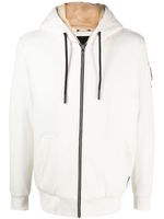 Moose Knuckles hoodie zippé à plaque logo - Blanc