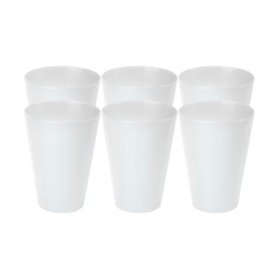 Juypal drinkbekers - 6x stuks - wit - onbreekbaar kunststof - 430 ml - herbruikbaar - BPA-vrij