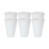 Juypal drinkbekers - 6x stuks - wit - onbreekbaar kunststof - 430 ml - herbruikbaar - BPA-vrij