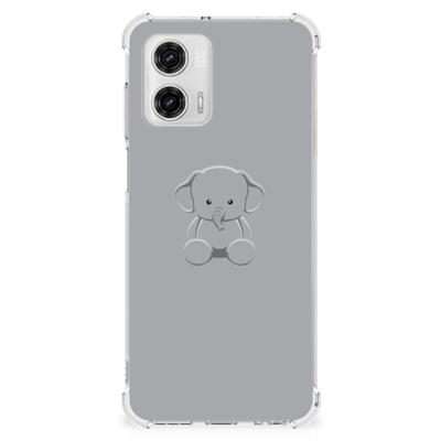 Motorola Moto G73 Stevig | Bumper Hoesje | Grijs Baby Olifant Motorola Moto G73 Stevig | Bumper Hoesje | Grijs Baby Olifant