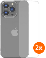 BlueBuilt Apple iPhone 14 Pro Max Screenprotector Duo Pack + Soft Back Cover Transparant - thumbnail