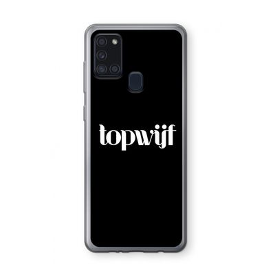 Topwijf Zwart: Samsung Galaxy A21s Transparant Hoesje
