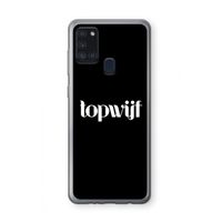 Topwijf Zwart: Samsung Galaxy A21s Transparant Hoesje
