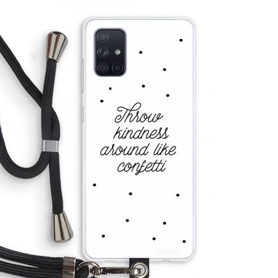 Confetti: Samsung Galaxy A71 Transparant Hoesje met koord