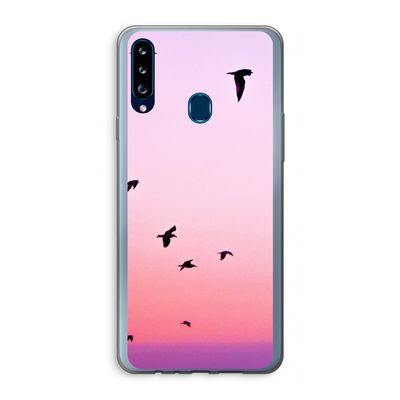 Fly away: Samsung Galaxy A20s Transparant Hoesje