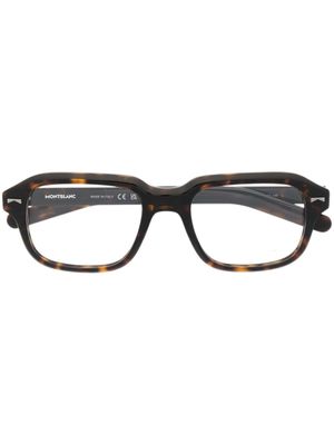 Montblanc lunettes de vue à monture rectangulaire - Marron