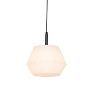 QAZQA Moderne buiten hanglamp zwart met witte kap 32.9 cm IP44 - - thumbnail