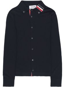 Thom Browne cardigan en laine vierge à bande rayée RWB - Bleu