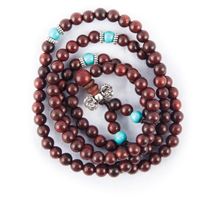 Mala Hout met Sierkralen en Zilverkleur Dorje (Donkerbruin) Mala Hout met Sierkralen en Zilverkleur Dorje (Donkerbruin)