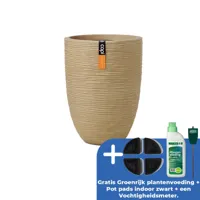 Vaas elegant rib nl d46h58cm beige