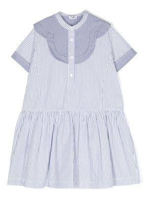 Il Gufo robe courte à rayures - Blanc