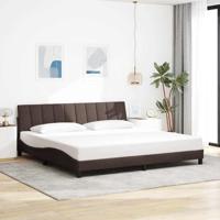 Bedframe zonder matras "Hanko" stof donkerbruin 200x200 cm