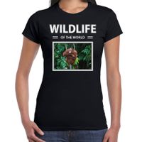 Orang oetan aap t-shirt met dieren foto wildlife of the world zwart voor dames