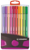 Viltstift STABILO Pen 68 ColorParade antraciet/roze etui ÃƒÆ' 20 kleuren