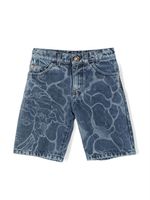 Versace Kids short en jean à imprimé abstrait - Bleu - thumbnail