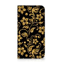 iPhone 13 Smart Cover Gouden Bloemen - thumbnail