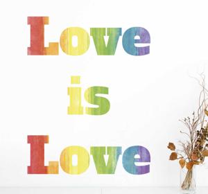 Sticker regenboog Love is Love