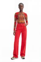 Spijkerbroek met wijde pijpen - RED - 44