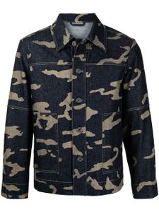 Ports V veste en jean à imprimé camouflage - Bleu