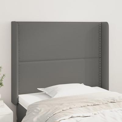 Hoofdbord met randen 103x16x118/128 cm kunstleer grijs