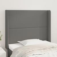 Hoofdbord met randen 103x16x118/128 cm kunstleer grijs