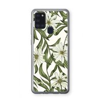 Wit bloemenpatroon: Samsung Galaxy A21s Transparant Hoesje