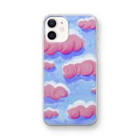 Roze wolken met vogels: iPhone 12 mini Transparant Hoesje Roze wolken met vogels: iPhone 12 mini Transparant Hoesje